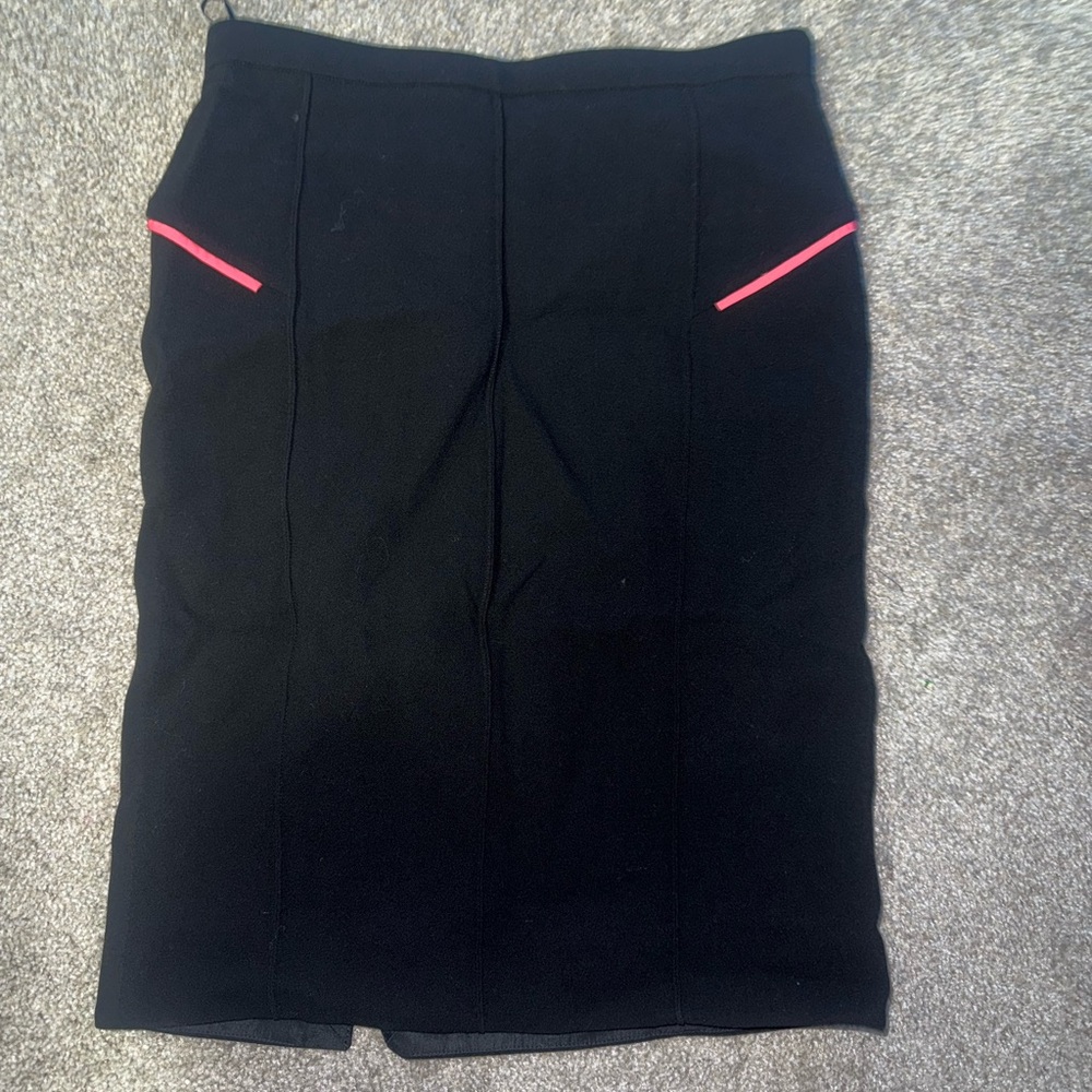 Louis Vuitton Black Pencil Skirt with Pink Details